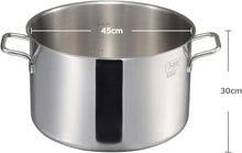 Cargar imagen en el visor de la galería, MTI IH F-PRO 半寸胴鍋(目盛付)45cm – 高耐久ステンレス&チタン加工の業務用鍋
