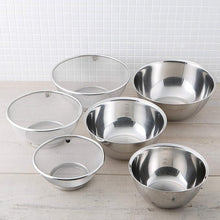 Load image into Gallery viewer, KAI Stainless Steel Bowl & Mesh Strainer 6-Piece Set | 18 / 21 / 24 cm | Nesting Design | With Measurement Marks | Dishwasher Safe | Made in Japan