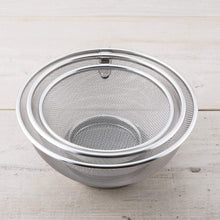 Load image into Gallery viewer, KAI Stainless Steel Bowl & Mesh Strainer 6-Piece Set | 18 / 21 / 24 cm | Nesting Design | With Measurement Marks | Dishwasher Safe | Made in Japan