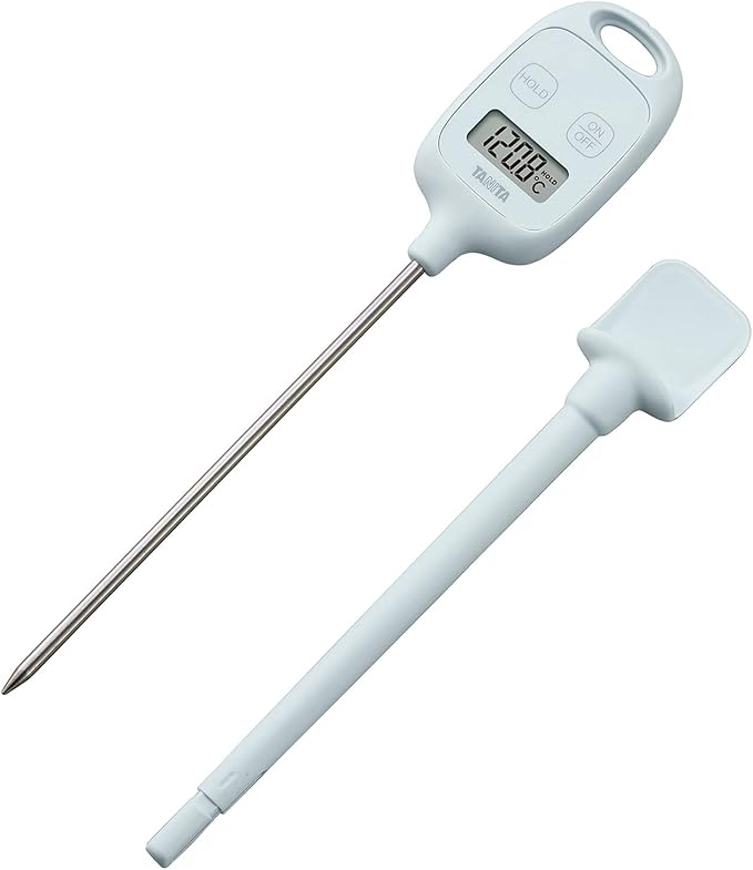 タニタ スティック温度計 TT-583 BL｜-50〜250℃対応・防滴・1秒表示｜調理・お菓子作り・温度管理に最適｜マグネット・ホルダー付き