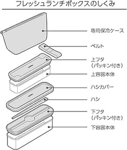 サーモス 弁当箱 2段 815ml｜スリム＆漏れにくい設計・保冷ケース＆ハシ付き（グレーブラック）