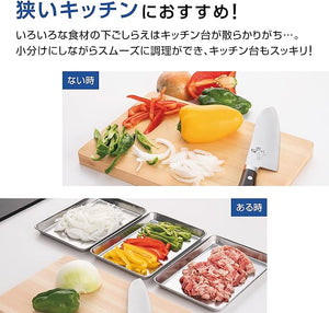 【日本製・5枚セット】貝印 ステンレス バット トレー 中サイズ 21.5×15cm｜業務用にも家庭用にも最適・食洗機対応