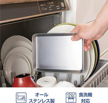 Cargar imagen en el visor de la galería, 【日本製・5枚セット】貝印 ステンレス バット トレー 中サイズ 21.5×15cm｜業務用にも家庭用にも最適・食洗機対応
