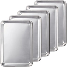 Cargar imagen en el visor de la galería, 【日本製・5枚セット】貝印 ステンレス バット トレー 中サイズ 21.5×15cm｜業務用にも家庭用にも最適・食洗機対応
